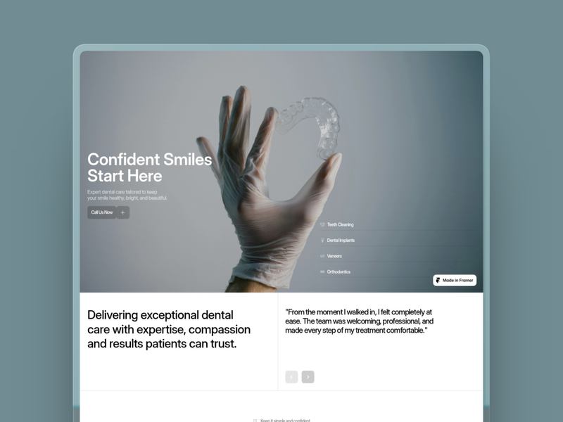 Dentora Clinic by Emre Gocen - Uncategorized design asset by framer