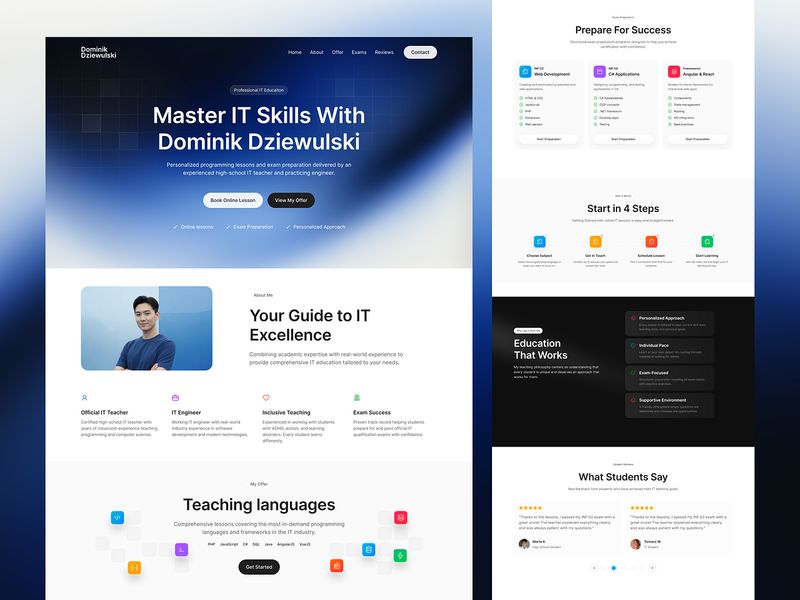 Education Landing Page - IT Tutor & Online Course Website UI