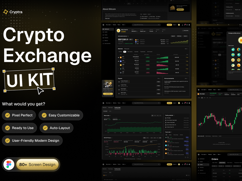 Cryptra - Crypto Dashboard Kit - Dashboard design asset by ui8