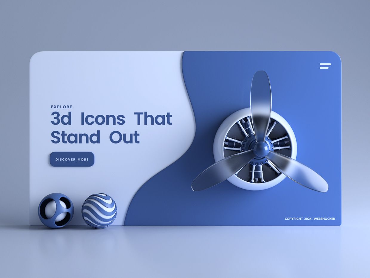3d website visual by Webshocker - Matjaz Valentar on Muzli