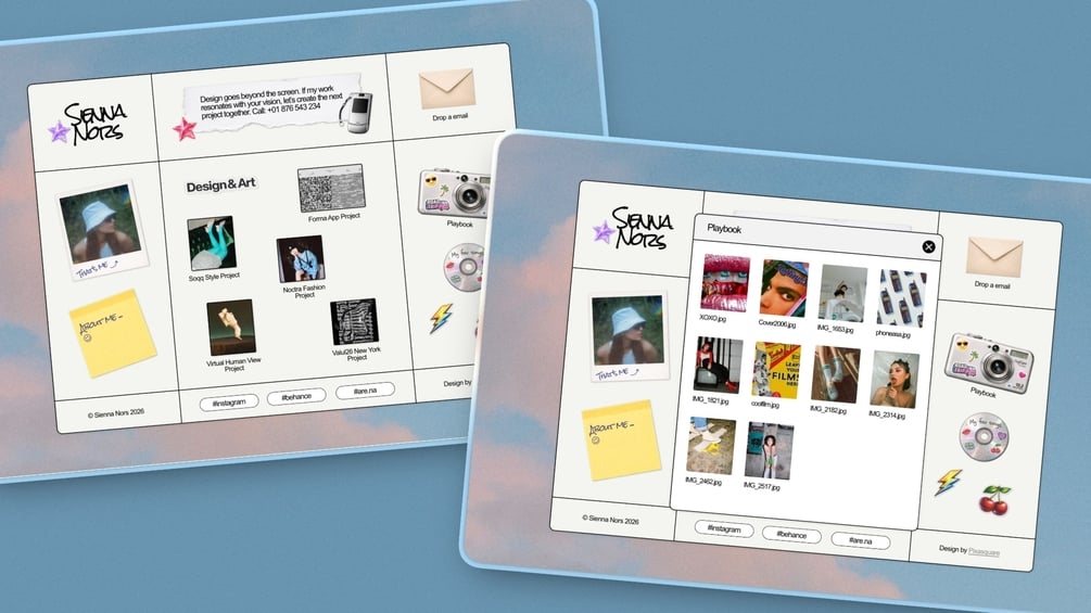 Sienna - Y2K-inspired Readymag Portfolio Template