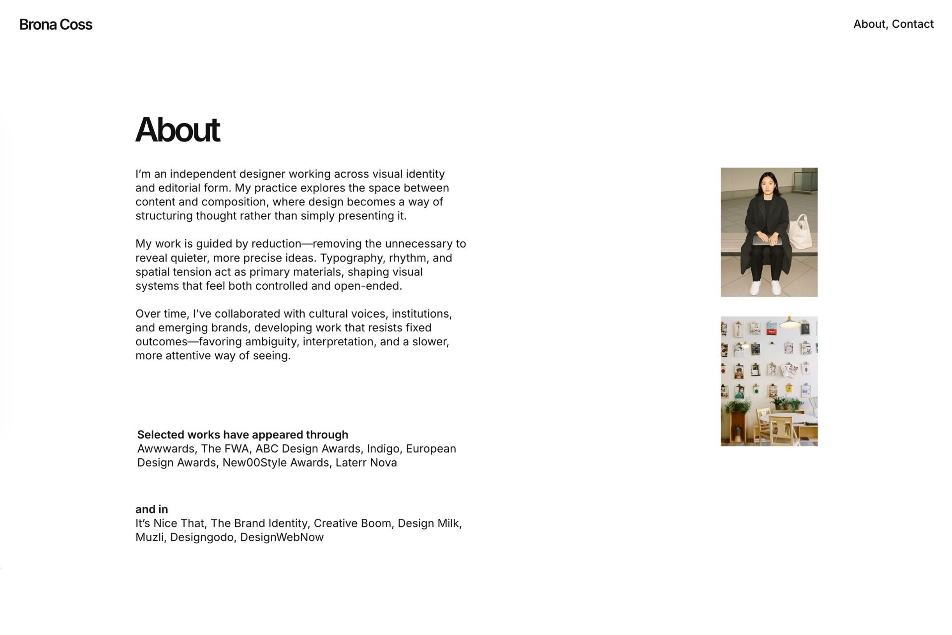BRONA - Modern Portfolio Readymag Template Image 1