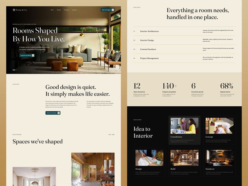 Interior Design Studio Landing Page – Forme & Co.