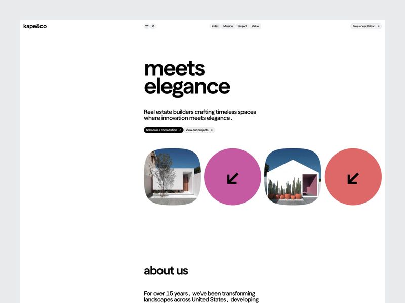 Interior Design Agency Website Header