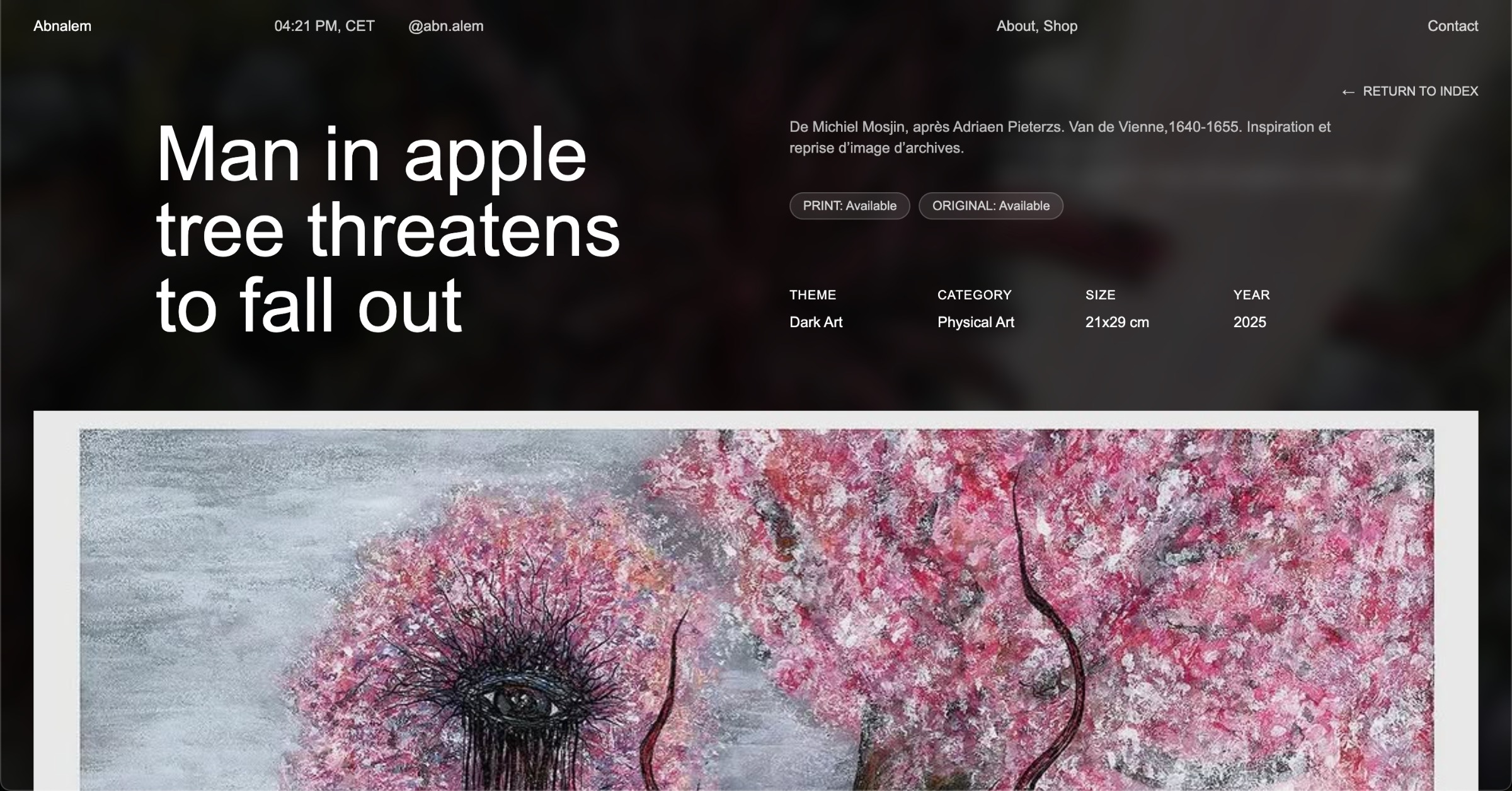 Painting Frame Seamless Transition (WebGL/GSAP) Image 1