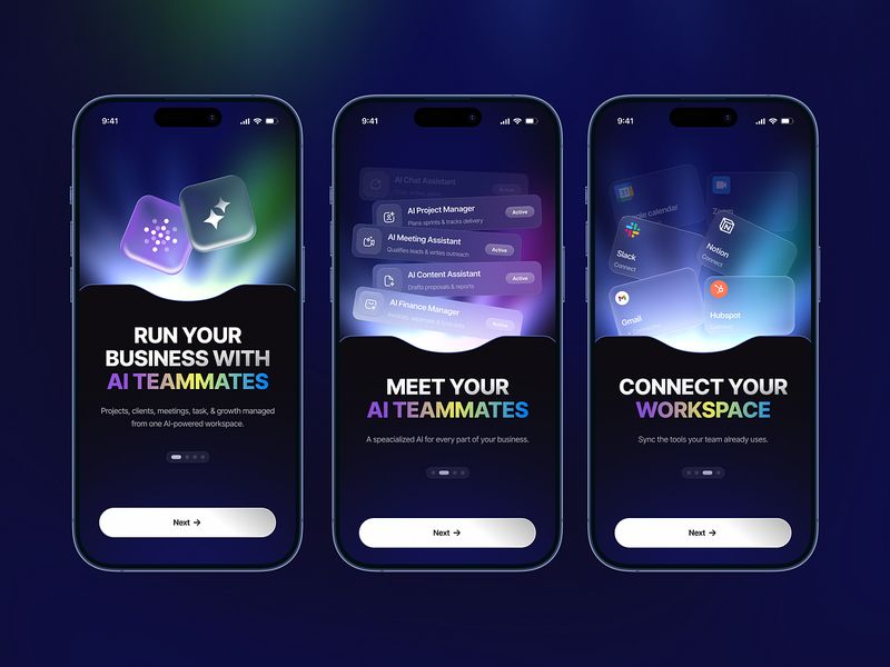 AI Business Assistant App | Mobile Onboarding UX Design