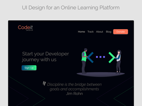 UI for an online learning platform on Behance