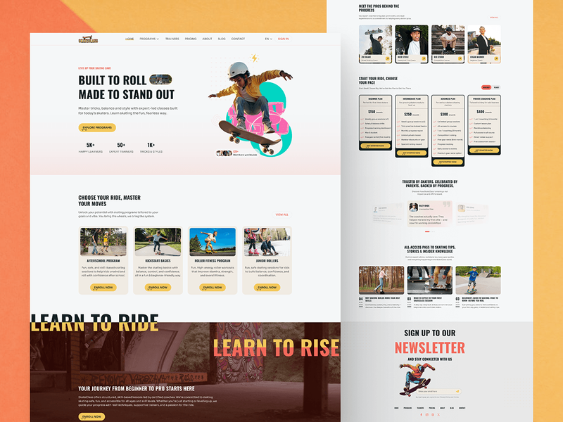 Skating School - CMS UI/UX Design