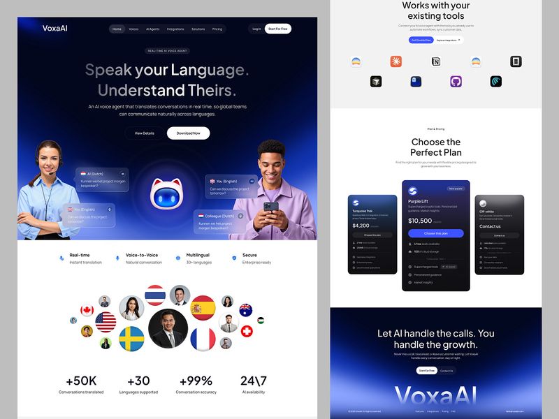 AI Voice Agent Website Design
