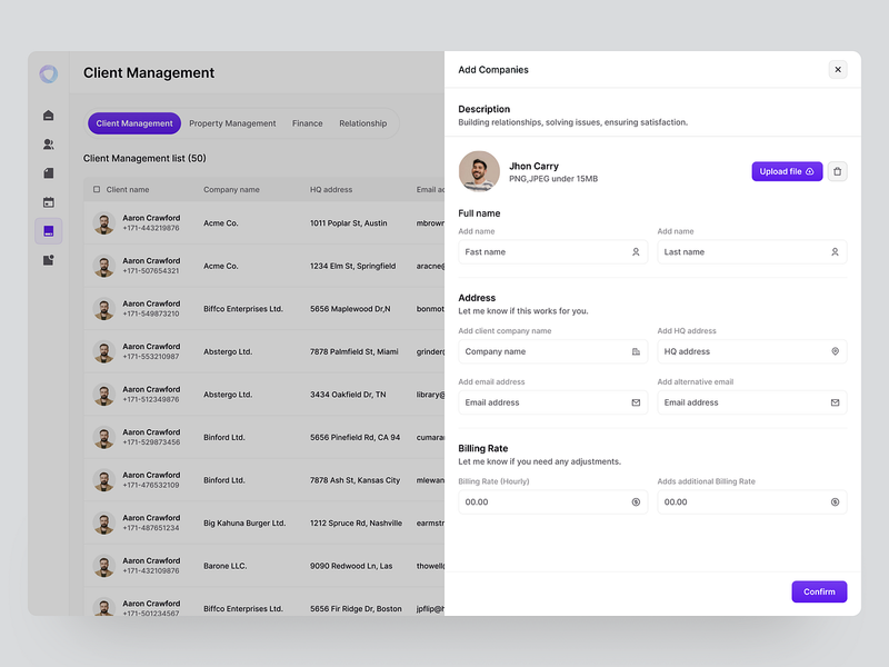 Safetec — CRM Dashboard For Client Management
