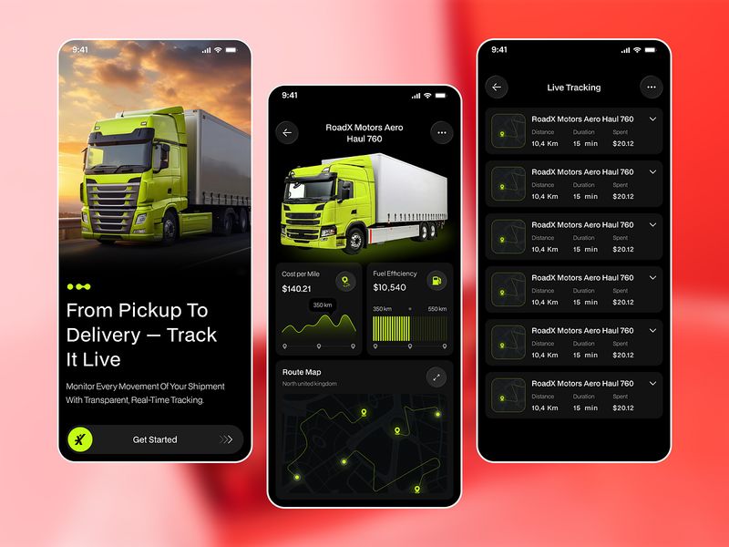 FleetTrack — Real-Time Fleet Tracking Mobile App UI/UX