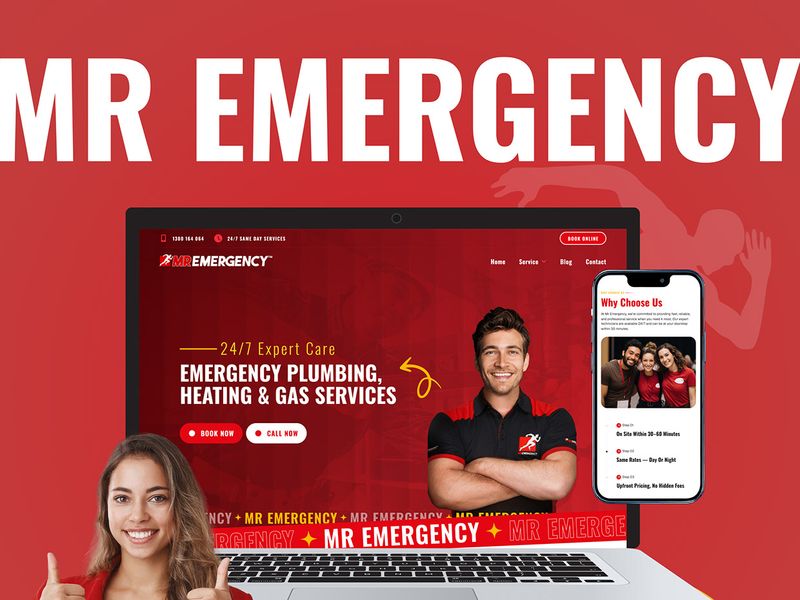 Redesign MR Emergency Plumbing Website UI/UX Design