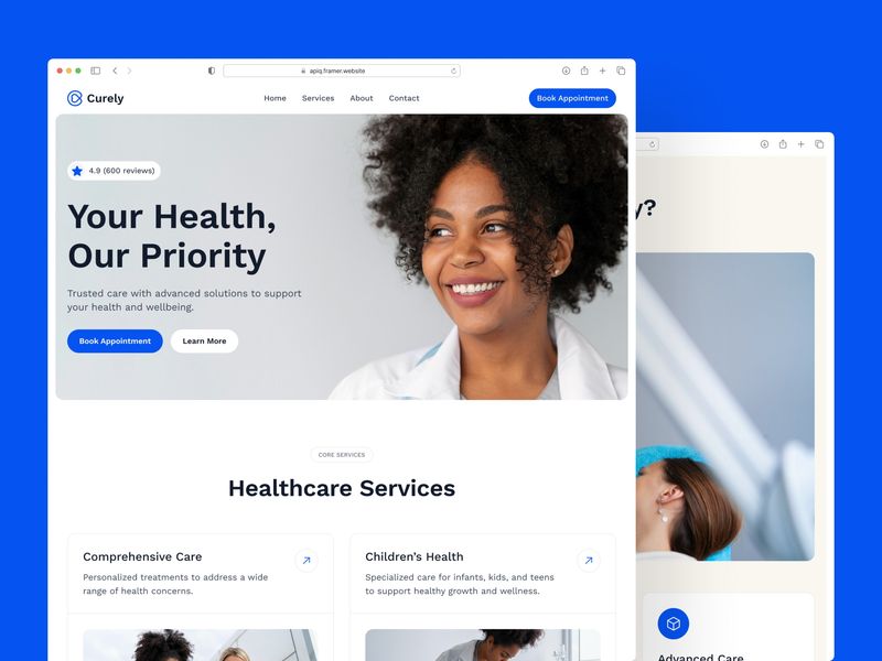 Curely · Health Care Website Template