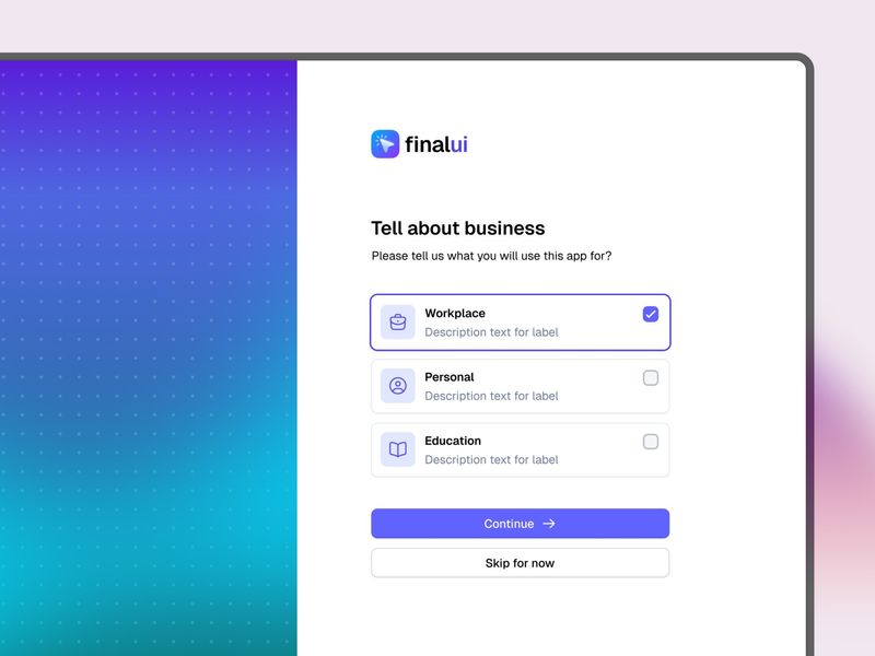 Onboarding UI