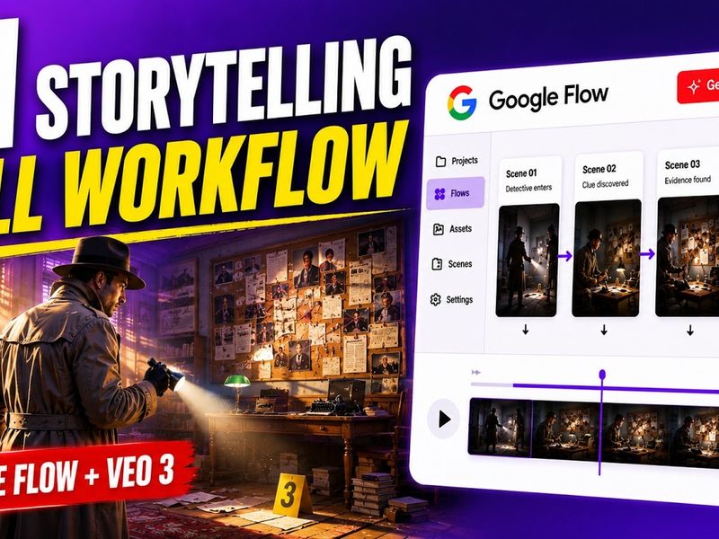 I Made a Cinematic AI Storytelling Video Using Veo 3 + Google Flow - Full Workflow