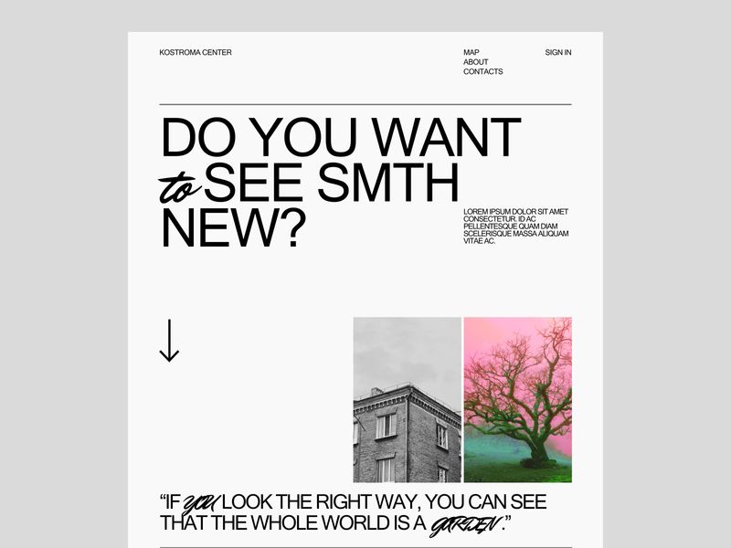 Minimalistic website design concept