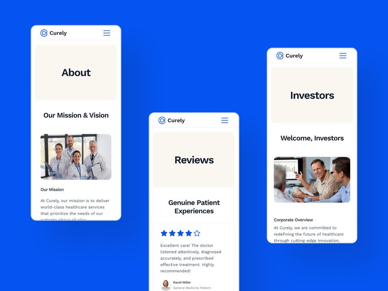 Curely · Health Care Website Template