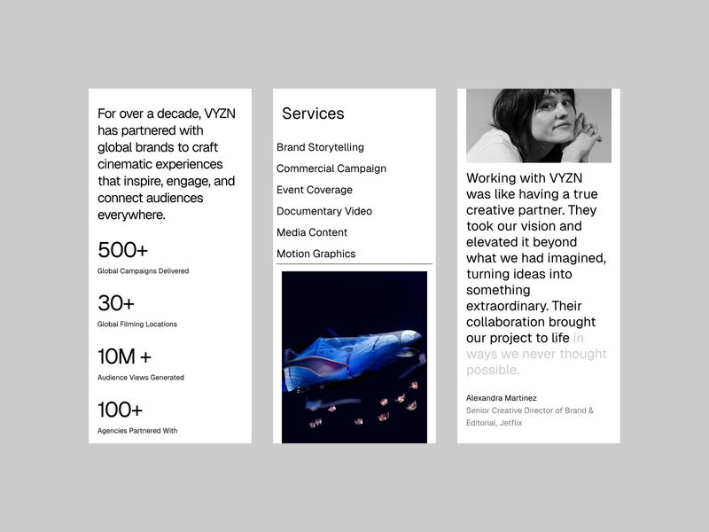 VYZN — Video Production Agency Template