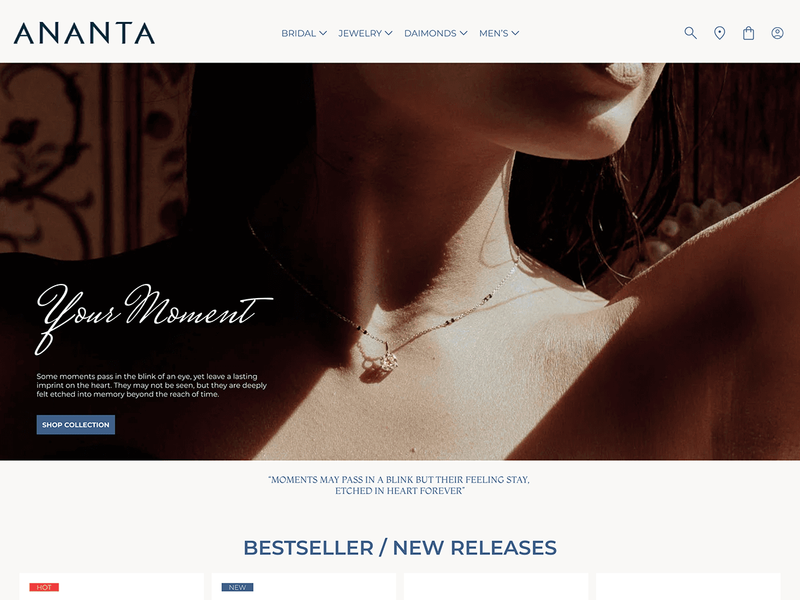 Luxury Jewelry Website – Landing Page Redesign