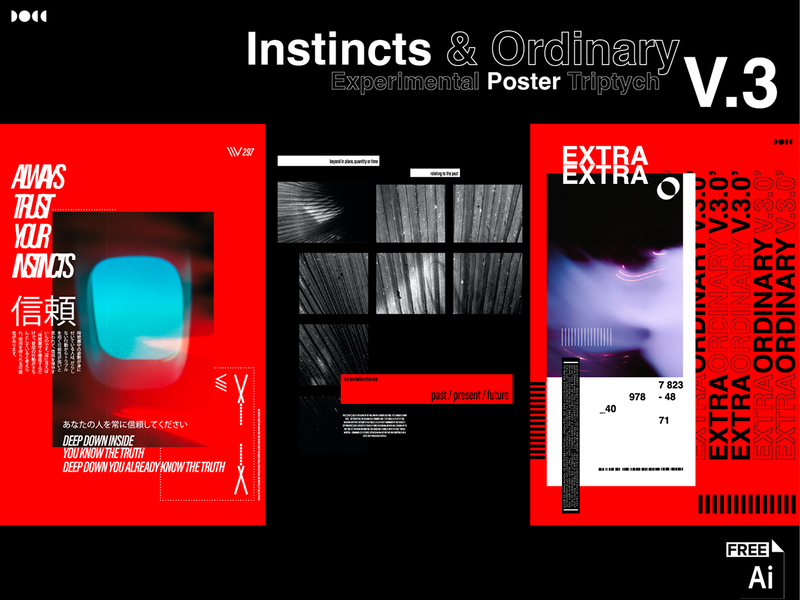 Instincts & Ordinary V.3 – Experimental Poster Triptych