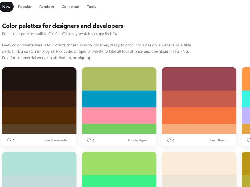 Color Palettes, Free Palettes and Hex Codes
