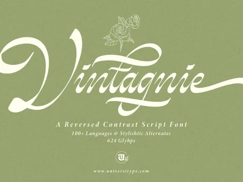 UT Vintagnie - A Vintage Script Font | Universitype
