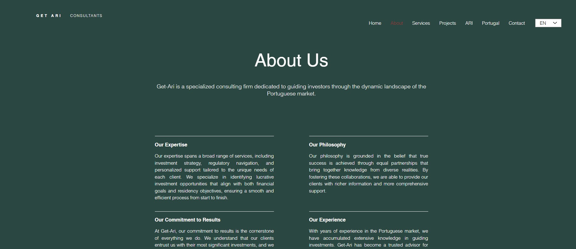 Get-Ari — Golden Visa Consultancy Website Image 1