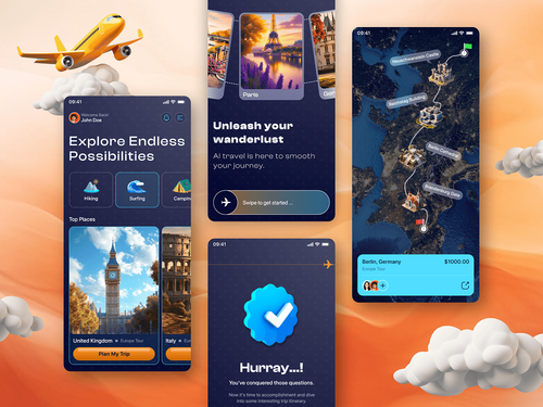 Newest AI Trip Itinerary Mobile App Design - TripBot