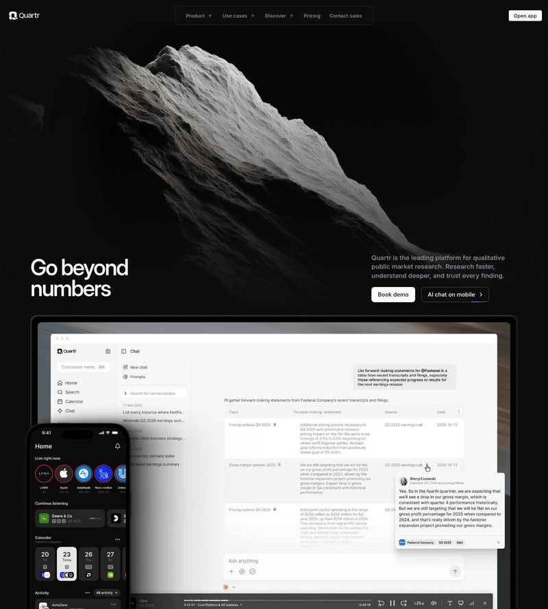 Screenshot taken from quartr.com