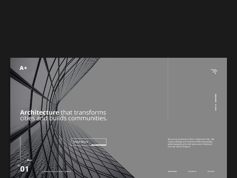 A+Architecture - Minimalist Website Design for Modern