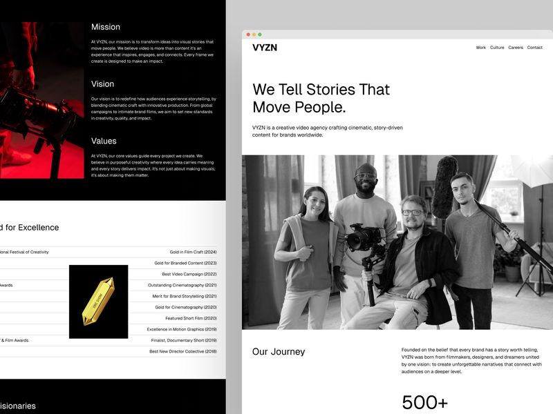 VYZN — Video Production Agency Template