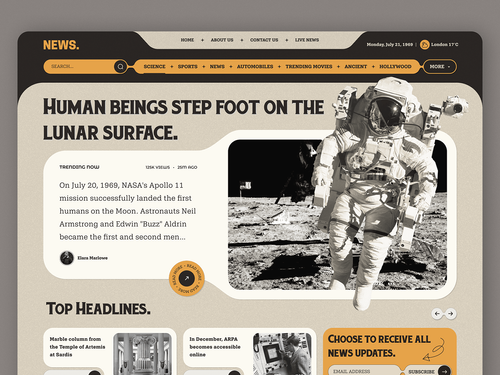 News / Magazine / Blog Retro Website Design on Behance