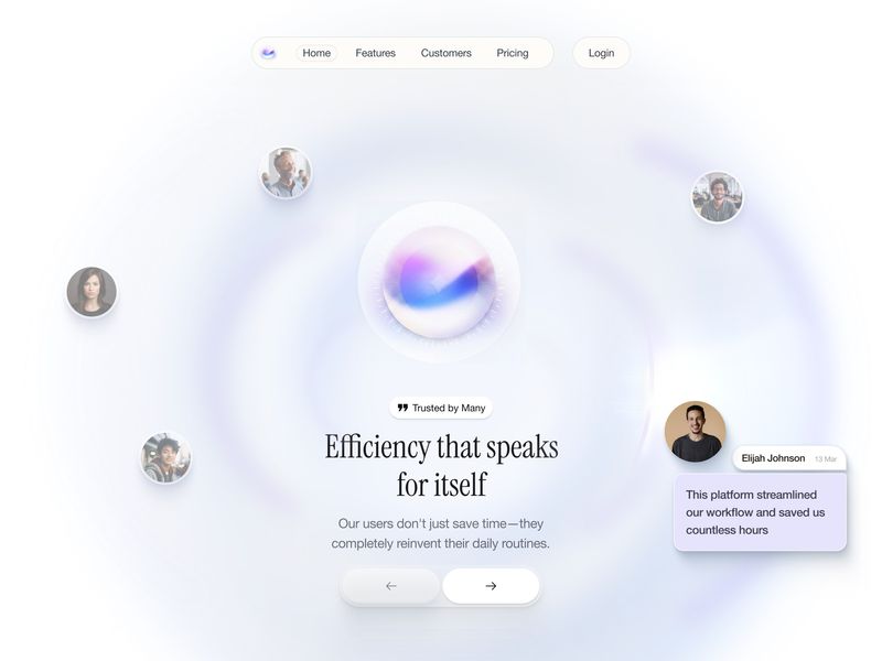 Efficiency Speaks — Dynamic Client Showcase Hero UI 💬