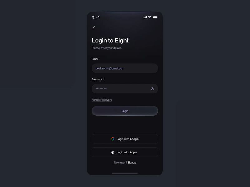 Eight - Anime Streaming Platfrom - Login