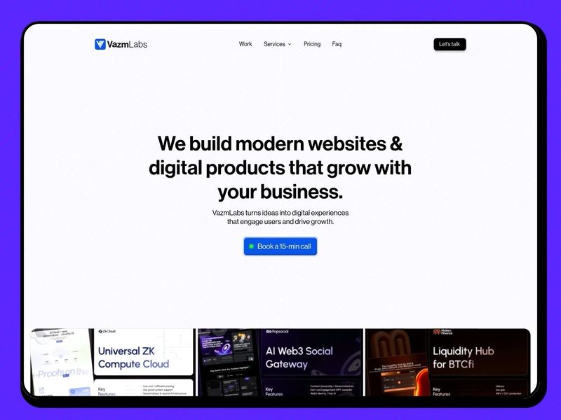 VazmLabs Agency website