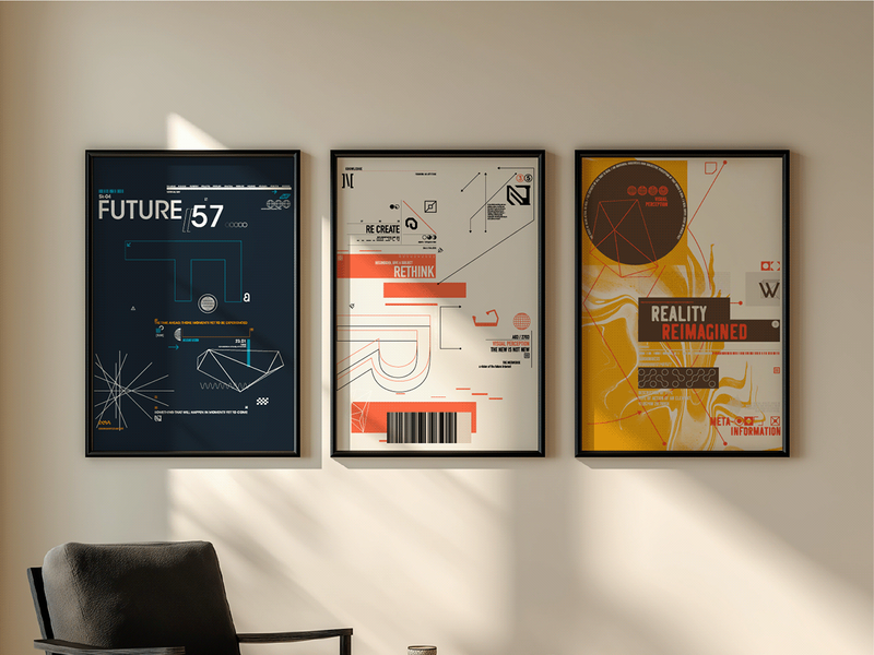 Free 3 AI Posters — Future, Rethink, Reality
