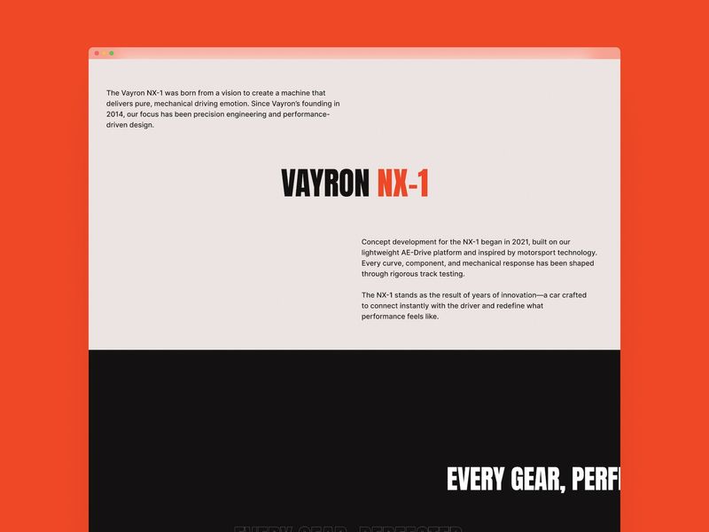 VAYRON — Electric Vehicle Website Template
