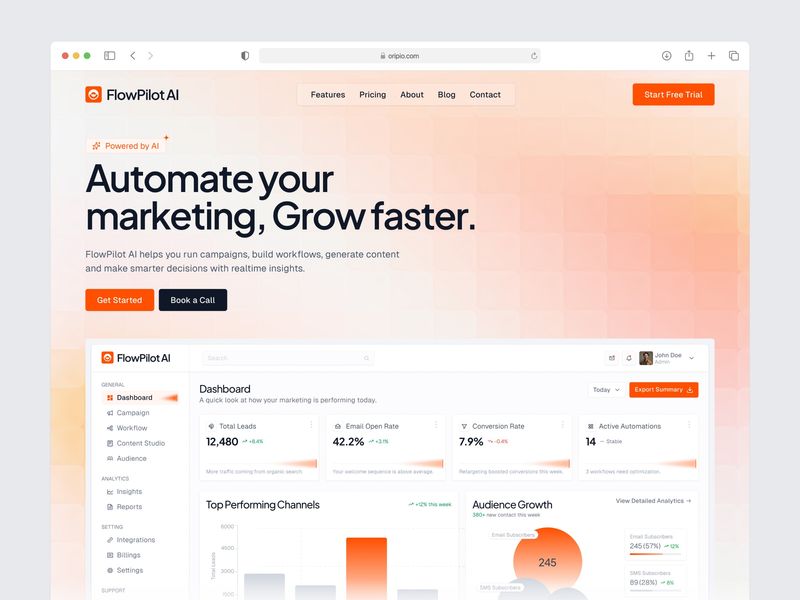 FlowpilotAI – Marketing Analytics SaaS Landing Page