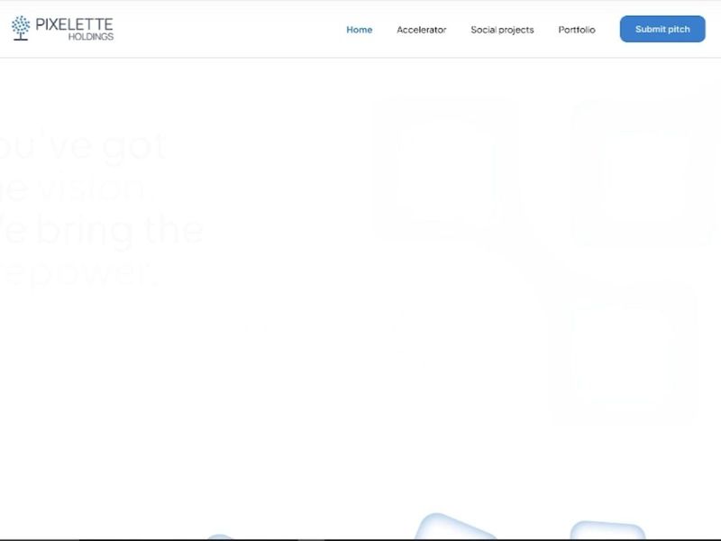 Startup Accelerator Landing Header – Interactive Pixel Hover Effect