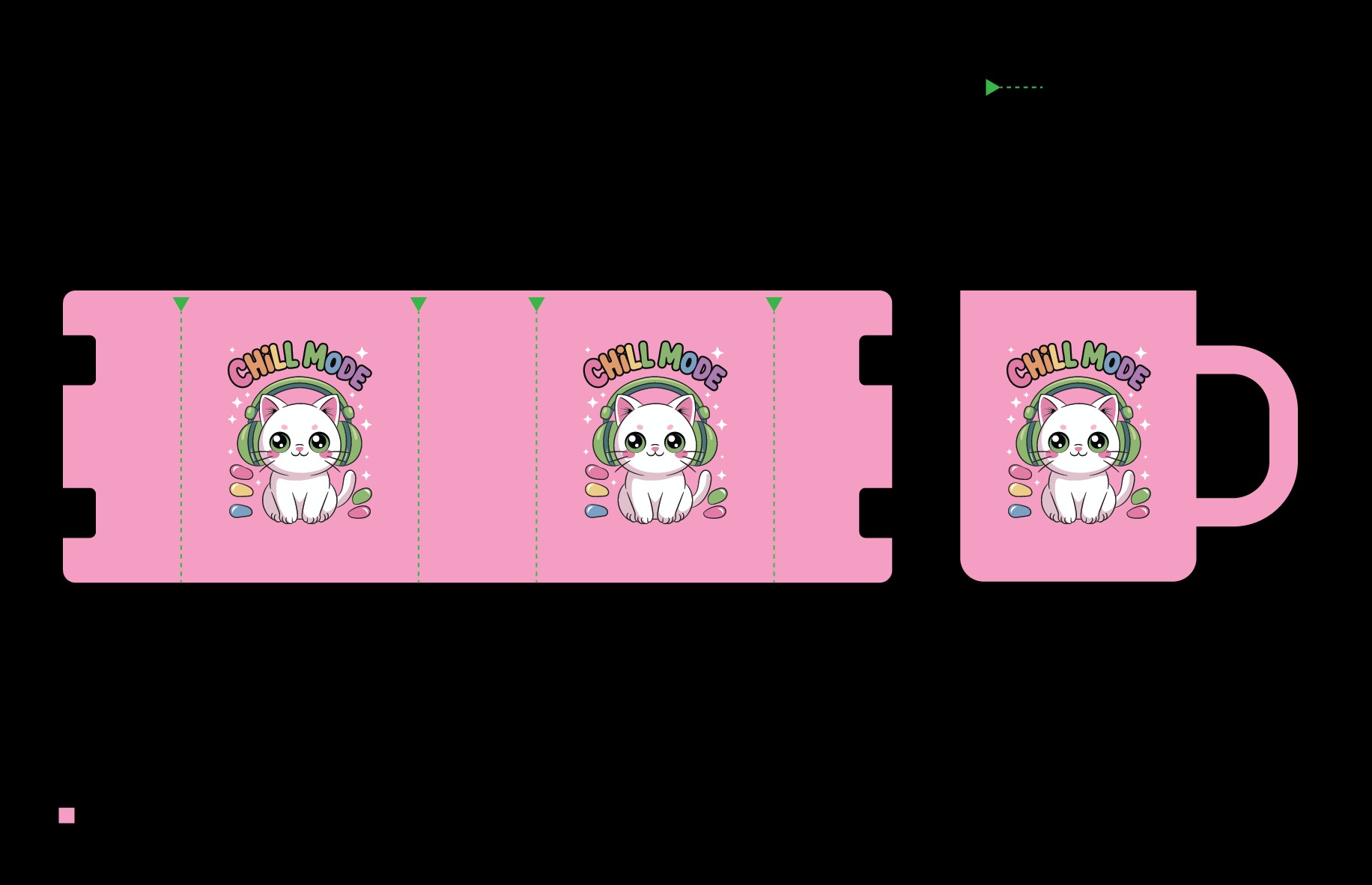 Cute cat mug illustration set hip hop chill mode lets roll ceramic mug print templates Image 2