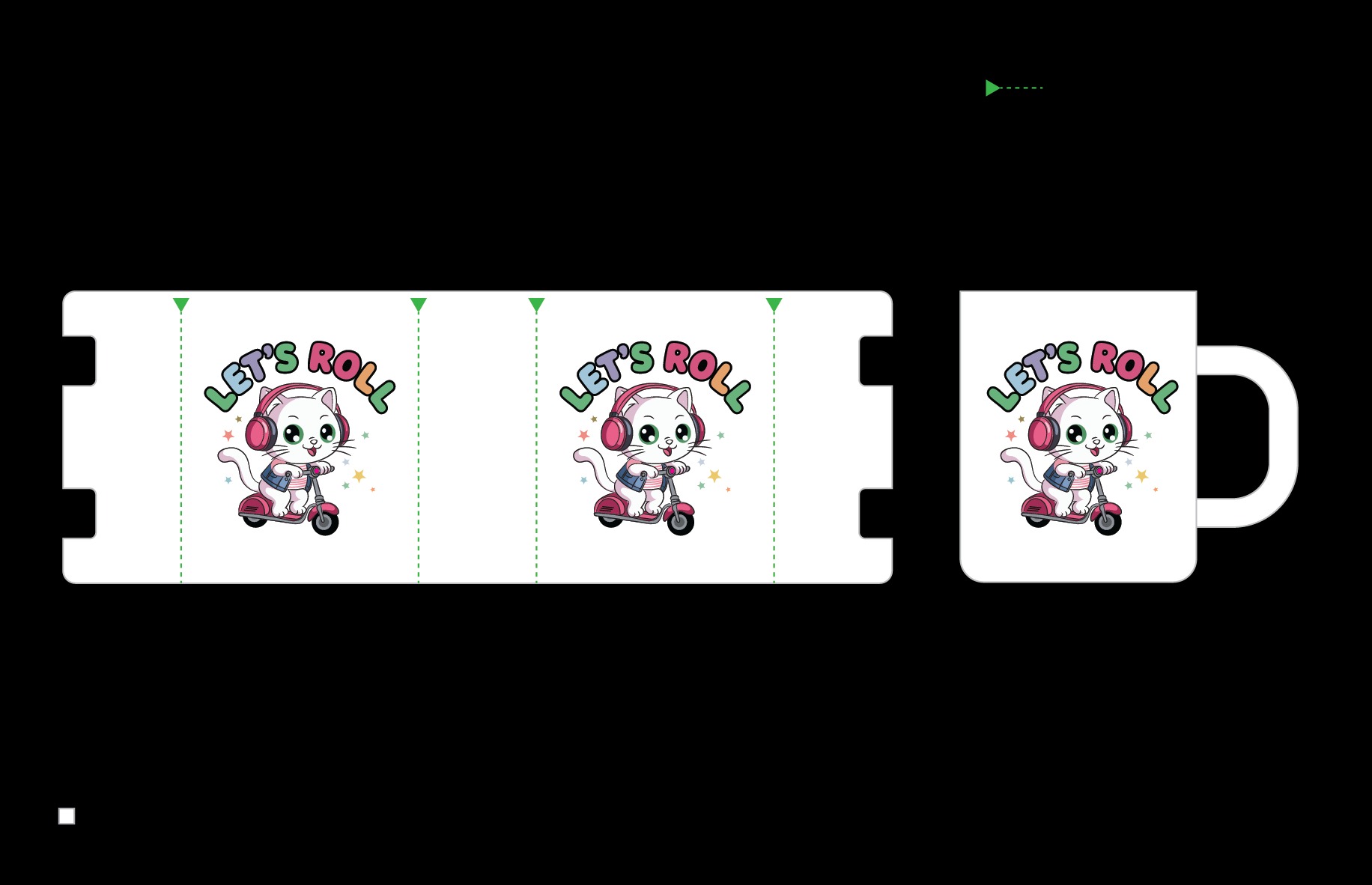 Cute cat mug illustration set hip hop chill mode lets roll ceramic mug print templates Image 4