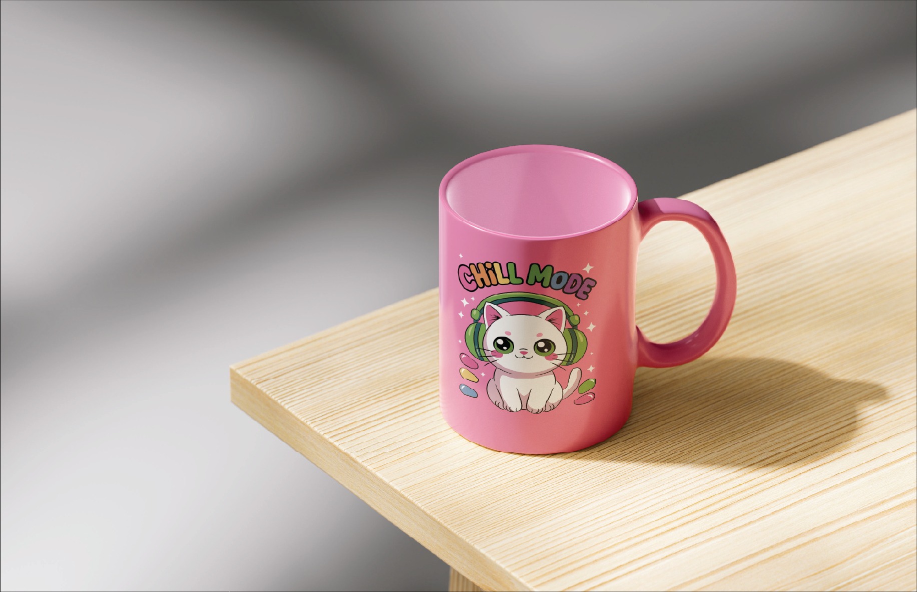 Cute cat mug illustration set hip hop chill mode lets roll ceramic mug print templates Image 5