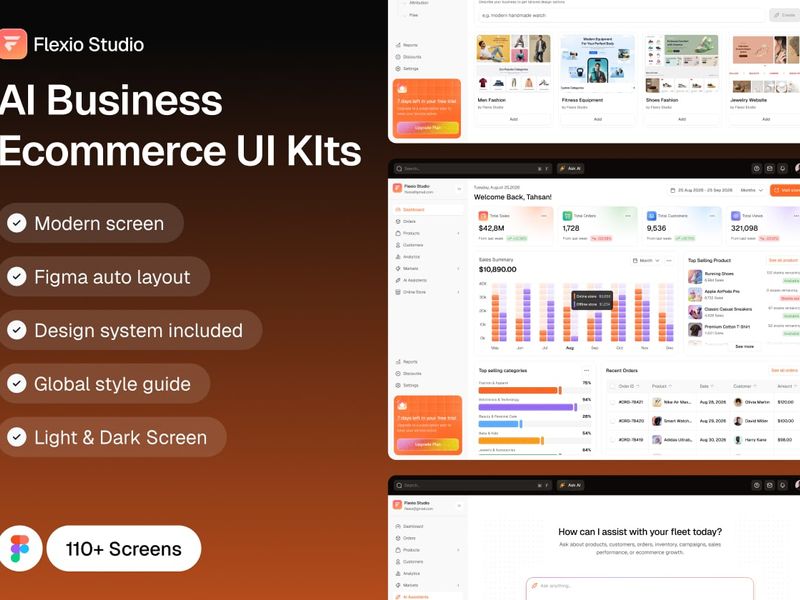 AI Business Ecommerce UI Kit - Ecommerce design asset by ui8