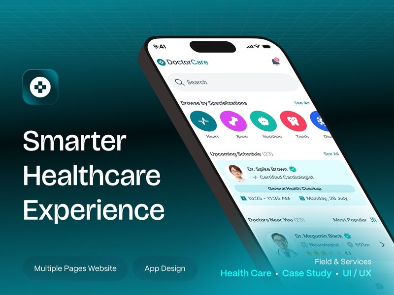 DoctorCare – Healthcare Platform UI/UX Case Study