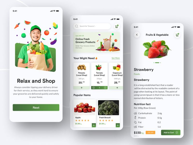 Grocery Delivery Mobile App UI Design