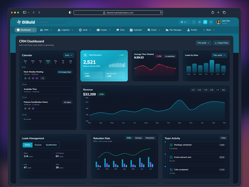 DiBold - Premium SaaS Admin Dashboard Template