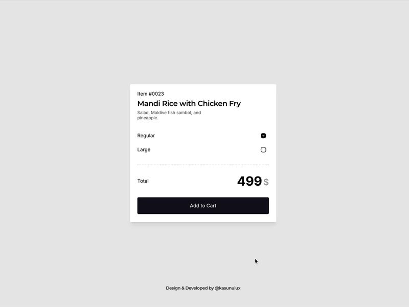 Interactive pricing card in @framer