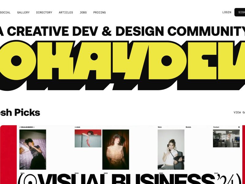 OKAY DEV® — A creative dev & design community: Gallery, Directory, Articles, Jobs, & Social.