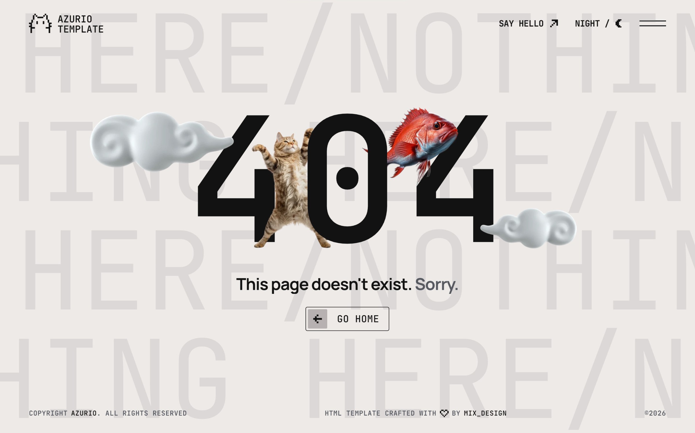 404 Error page design & code for Azurio Image 0
