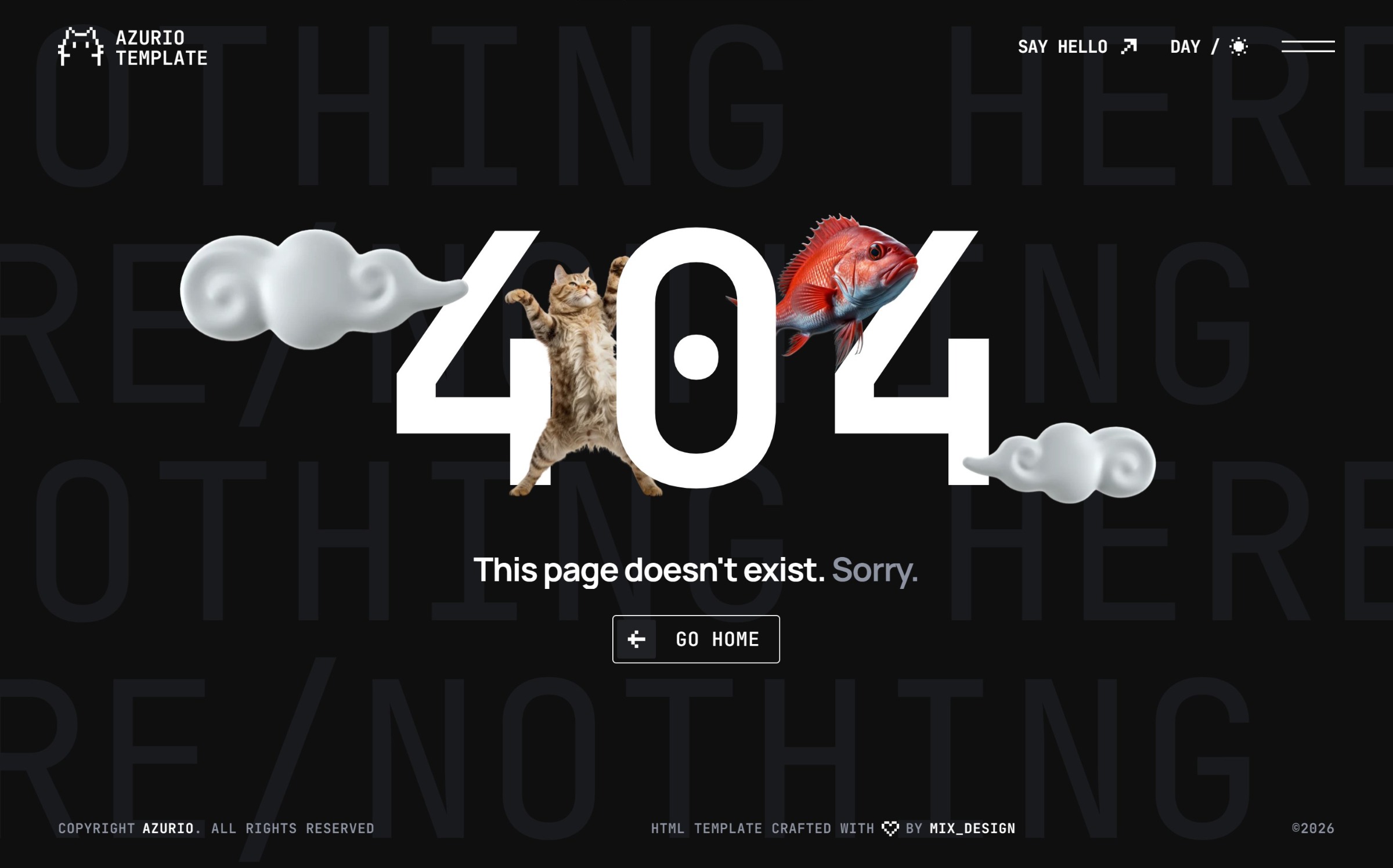 404 Error page design & code for Azurio Image 1